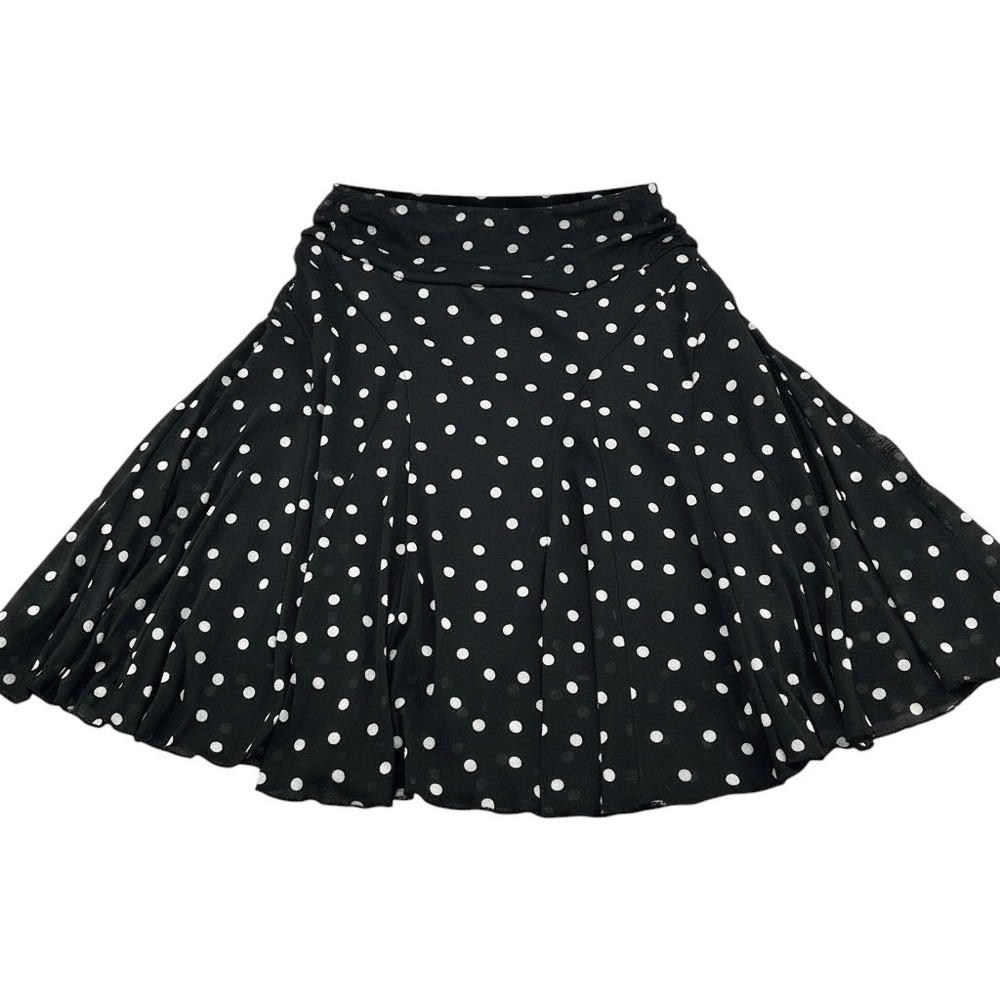 Joe Benbasset Skirt Women S Black Polka Dot Flared Mesh Retro Rockabilly A-Line